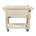 thumbnail image 1 of Permasteel 80 Qt Outdoor Patio Cooler – Cream, Faux Wood Design, Steel Construction, 1 of 7