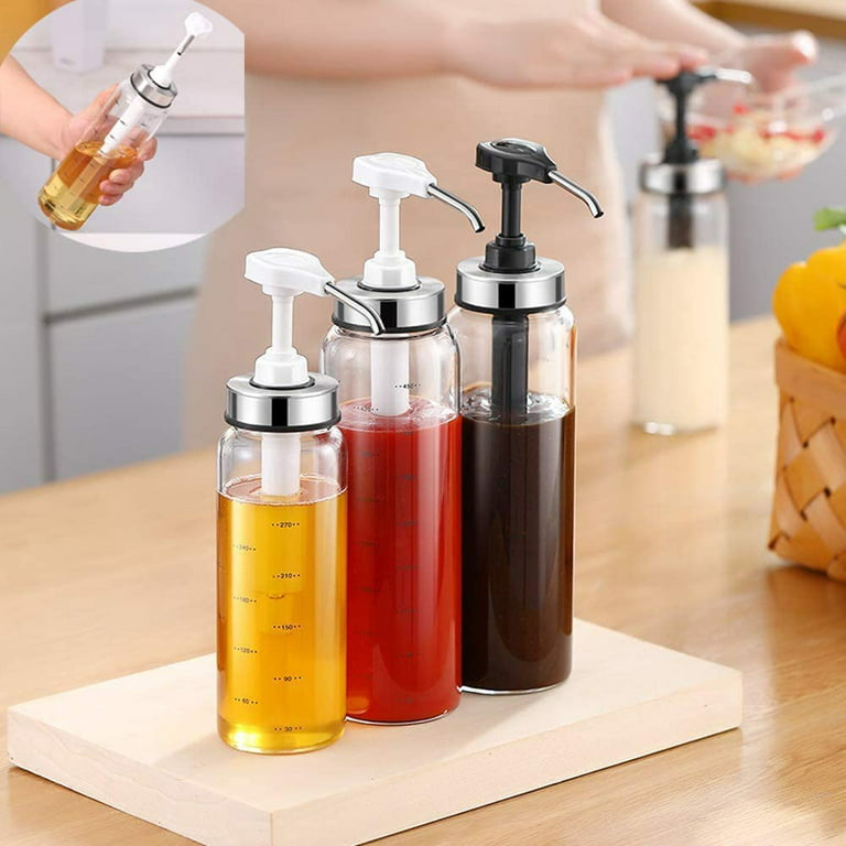 Fari Sauce Squeeze Bottles, 2 Pack of 17oz Big Olive Oil Dispenser Bottle Set, Ketchup Salad Dressing Honey Oil Presser, Size: 17 oz, Clear