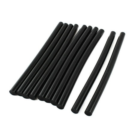 Unique Bargains 10pcs 11x190mm Black Plastic Hot Melt Glue Sticks for Fabric