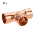 thumbnail image 3 of Uxcell 10mm Tee Copper Pipe Coupling Connecting Adapter Joint for Plumbing 2 Pack, 3 of 5