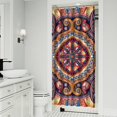 thumbnail image 2 of Bohemian Ethnic Paisley Shower Curtain - Vintage Floral Artistic Design, 36x72 Inches, 2 of 5