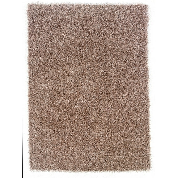 Linon Confetti Shag Hand Tufted Polyester 8'x10' Rug in Champagne Beige