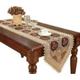 thumbnail image 1 of Grand Chemin de Table en Dentelle Florale Bordeaux 16 * 120 Pouces de Long, 1 of 5
