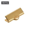 thumbnail image 3 of Unique Bargains 180Pack Ribbon Crimp Clamp Ends 22mm Cord End Clasp for DIY Craft Light Golden, 3 of 7