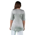 thumbnail image 3 of 24seven Comfort Apparel Elbow Sleeve Plus Size Tunic Top For Women, 3 of 4