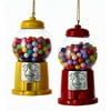 Kurt Adler Gumball Machines Ornaments Set of Two Red and Yellow