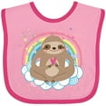 thumbnail image 3 of Inktastic Sloth Yoga Rainbow Girls Baby Bib, 3 of 4