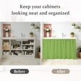 thumbnail image 6 of Green Small Cabinet Curtains 10"W x 11"L, Solid Color Simple Abstract Fashion Light Color Sink Skirt Dust-Proof Short Curtain for Bathroom Vanity Storage Cubby Desk, Self Adhesive Privacy Drapes, 6 of 9