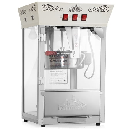 Olde Midway Movie Theater-Style Popcorn Machine with 10 oz Kettle, Cream