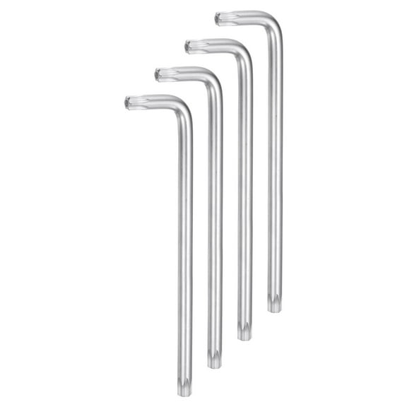 Uxcell 4pcs T50 Tamper Proof Torx Star Key Bit Wrench 6.69" Long Arm L-Shaped 6 Points Wrenches CR-V Hand Tool