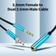 thumbnail image 2 of Cable de audio 3.5 mm hembra a doble 3.5 mm TRS cable de audio divisor de auriculares 3.5 mm divisor en Y Auriculares para juegos a PC Adaptador para computadora portátil, azul Romacci Cable de audio, 2 of 3