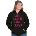 thumbnail image 4 of Live Laugh Love Llama Alpaca Humor Womens Plus Size Graphic Zipper Hoodie Brisco Brands 2X, 4 of 5