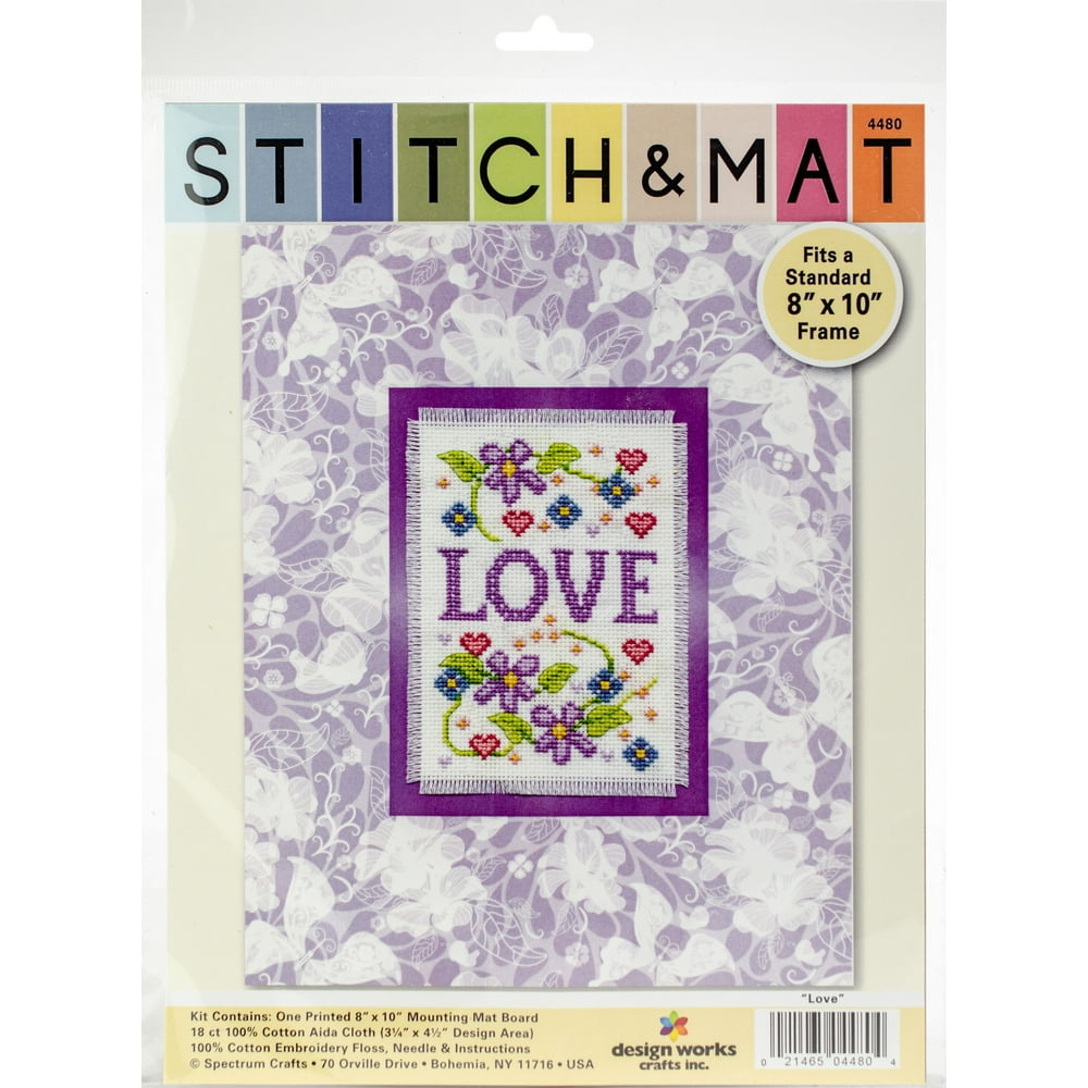 Design Works Stitch & Mat Counted Cross Stitch Kit 3"X4.5"Love (18