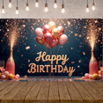 thumbnail image 3 of Sparkling Champagne Birthday Banner Celebration Balloons Party Backdrop Happy for Birthday Party Event Decoration Indoor, 3 of 9