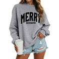 thumbnail image 5 of TTUHYWXI Merry Sweatshirts for Women Oversized Crewneck Christmas Pullover Long Sleeve Xmas Holiday Outfits (Grey, XL), 5 of 6