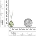 thumbnail image 4 of Gem Stone King 925 Sterling Silver Green Prasiolite Pendant Necklace for Women | 6.50 Cttw | Pear Shape 16X12MM | with 18 inches Chain, 4 of 4