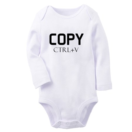 

Copy From Dad ctrl+V Funny Rompers Newborn Baby Unisex Bodysuits Infant Jumpsuits Toddler 0-12 Months Kids Long Sleeves Oufits (White 0-6 Months)