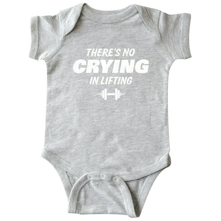 

Inktastic No Crying In Lifting Gift Baby Boy or Baby Girl Bodysuit