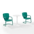 thumbnail image 1 of Crosley Furniture Ridgeland Ensemble Bistro d'Extérieur en Métal 3 Pcs, Fini Turquoise Lustré, 1 of 8