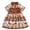 Brown, variant on Little Girls' Dresses Western Cowboy Horse Print Short Sleeve Lapel Party Birthday Princess Outfit Size 6-7T