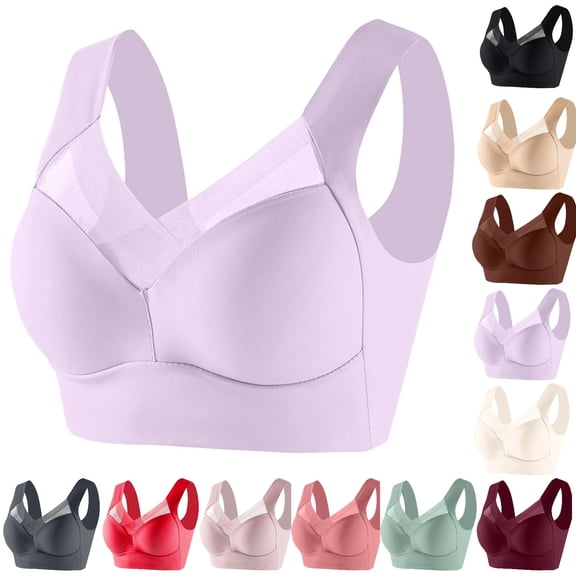 gakvbuo Wireless Support Bras For Women Full Coverage Plus Size Bras Post-Surgery Bra Strapless Lace Underwear Wirefree Bralette Bra Yoga Sports Bra