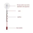 thumbnail image 3 of Glass Meter Aquarium Fish Tank Water Temperature Thermometer Suction Cup/magnet, 3 of 5