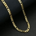 thumbnail image 2 of Prima Jewelries 18K Yellow Gold-Plated 22-Inches Figaro Italian Design 8mm Wide Heavy Solid Unisex Chain Link Necklace Gift, 2 of 10