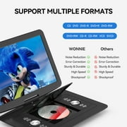 WONNIE 17.9 Portable DVD Player with 15.4 HD IPS Screen, Car DVD/CD Headrest TV Video for Kids Player Car Traveling Companion (Black)