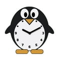thumbnail image 2 of FGnano Adorable Penguin Shaped Cartoon Table Clock, Acrylic, Black, White & Yellow, 5.9"x5.7"x1.4", with White Gift Box, 2 of 5