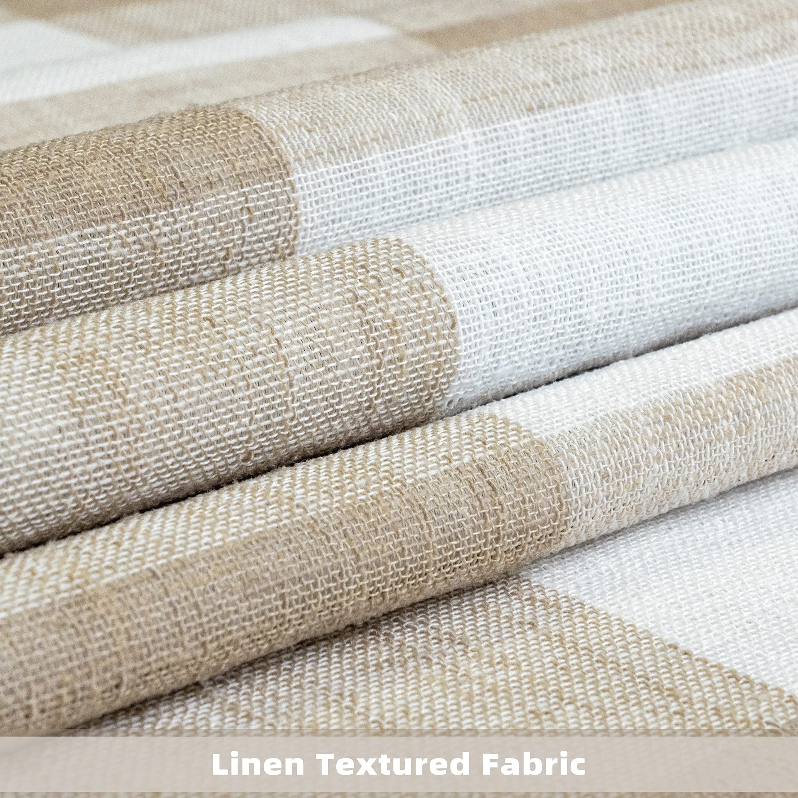 DriftAway Classic Taupe Plaid Grommet Blackout Curtain, 108” x 84”