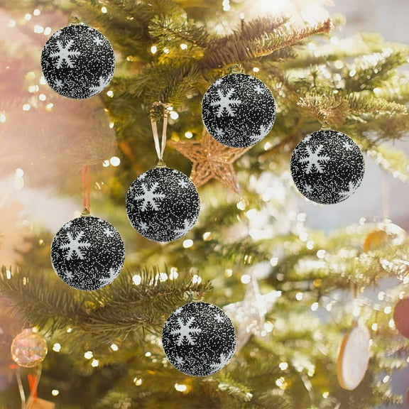 Hwkond Christmas Indoor Decoration 1pc Christmas Balls Ornaments Shatterproof Christmas Hanging Balls For Xmas Tree Holiday Wedding Mardi Gras Party,Black