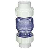 1-1/2" Spring Check Valve, True Union Clear PVC - DIVERSIFIED SALES INC 1700C15 - Flow Control Valve for Plumbing & Irrigation