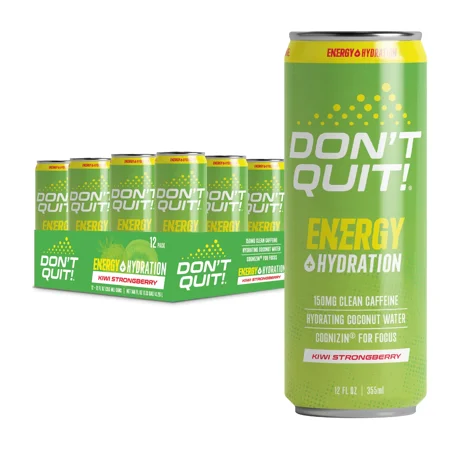 Don't Quit Clean Sports Energy, Kiwi Strongberry 12oz 12pk