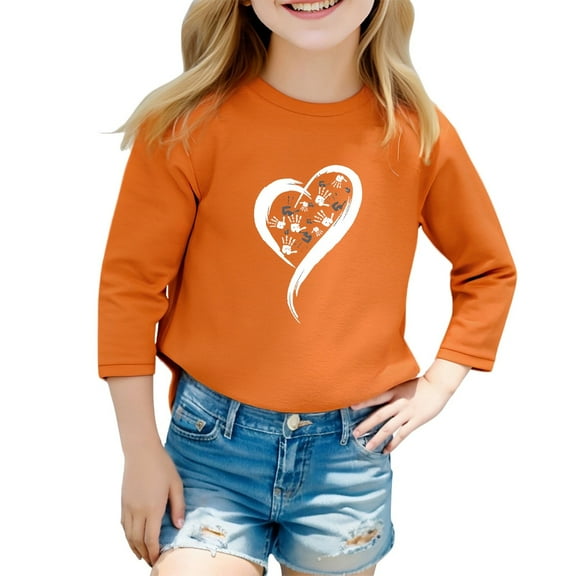 CONZONE Toddler Baby Girls Long Sleeve T Shirts Casual Rainbow Graphic Tee Shirt for Girls Crew Neck Soft Loose Childrens Spring Tops