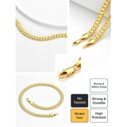 Men Stainless Steel Necklace Cuban Link Chain, Flat Curb Chain Necklaces Unisex, Silver/Black/Gold Plated Chunky Hip Hop Neck Chain, 6mm/9mm Width, 18-32 Inches Length Jewelry for Mens Women