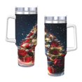 thumbnail image 3 of Regalos navideños personalizados para vasos de 40 oz con asa y pajita - Taza de café de viaje de acero inoxidable con tapa - Regalos ideales para mujeres, niñas y niños en cumpleaños y Navidad, 3 of 8
