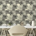 thumbnail image 2 of Ambesonne Vintage Peel & Stick Wallpaper for Home, Valentine's Day Rose Art, 13"x72", Charcoal Grey and White, 2 of 5