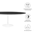 thumbnail image 5 of Modway Lippa 78" Oval Artificial Marble Dining Table in White Black, 5 of 7