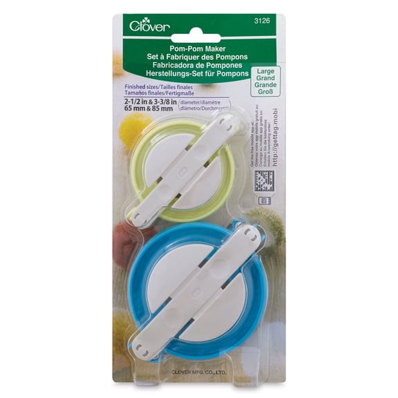 Clover Pom Pom Maker, Large, Pkg of 2