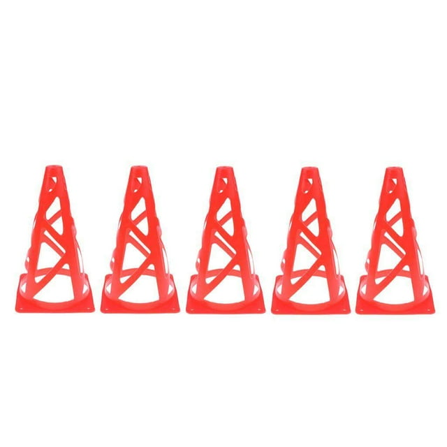 facefd 5 Pcs Cône de Signalisation d'Entraînement Sport PE 9 Pouces pour Soccer Soccer Basketball Rouge
