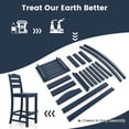 thumbnail image 5 of Gymax Set Of 2 Outdoor HDPE Bar Stool Patio Tall Chair Backrest Footrest All Weather Navy, 5 of 10