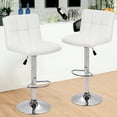 thumbnail image 4 of FDW New Black Adjustable Synthetic Leather Swivel Bar Stools Chairs B06-Sets of 2,White, 4 of 8