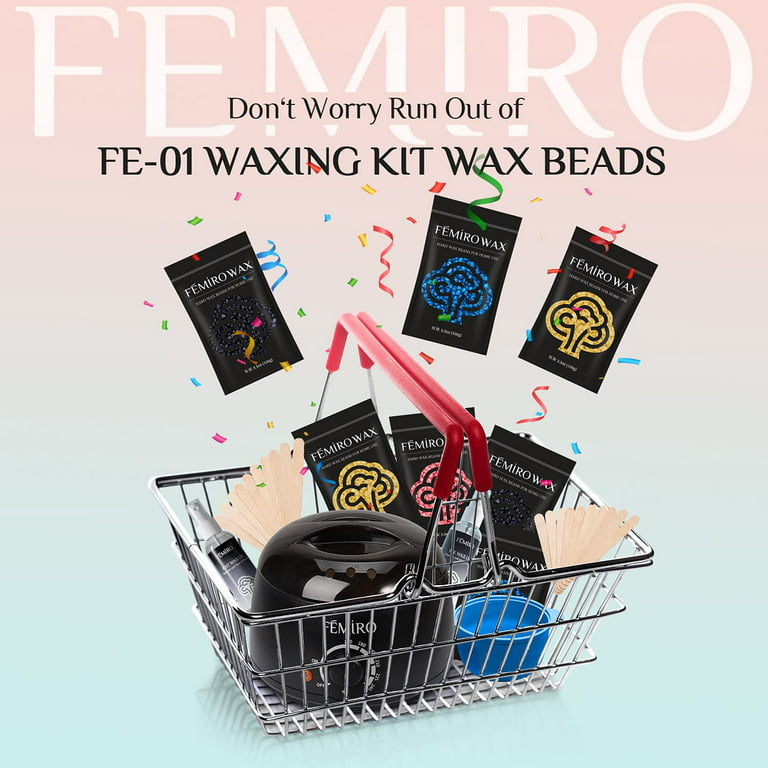 Femiro Complete Home Waxing Kit with 4 Bags of Wax Beads, Pre & Post Wax  Spray, Silicone Wax Pot, Applicator Sticks - Yahoo Shopping