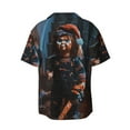 thumbnail image 6 of Lsque Chucky print Men's Cuban Collar Short Sleeve Shirt Summer Beachwear Casual Button Down Fashionable Vacation Leisure Shirt-Small, 6 of 7