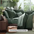 thumbnail image 3 of Amberspace Cationic Dyeing 7-piece Bed in a Bag Comforter Set with Sheets,Deep Forest,King, 3 of 6