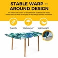 thumbnail image 4 of Blue Teal Leaves Table Cloths for 3 Foot Rectangle Tables, Summer Botanical Watercolor Leaf Patio Waterproof Elastic Fitted Tablecloths, Washable Rectangular Table Cover for Camping, 4 of 8
