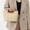 Khaki, variant on Straw Woven Structured Tote Handbag, Large Capacity Square Handle Bag for Summer Beach & Daily Use