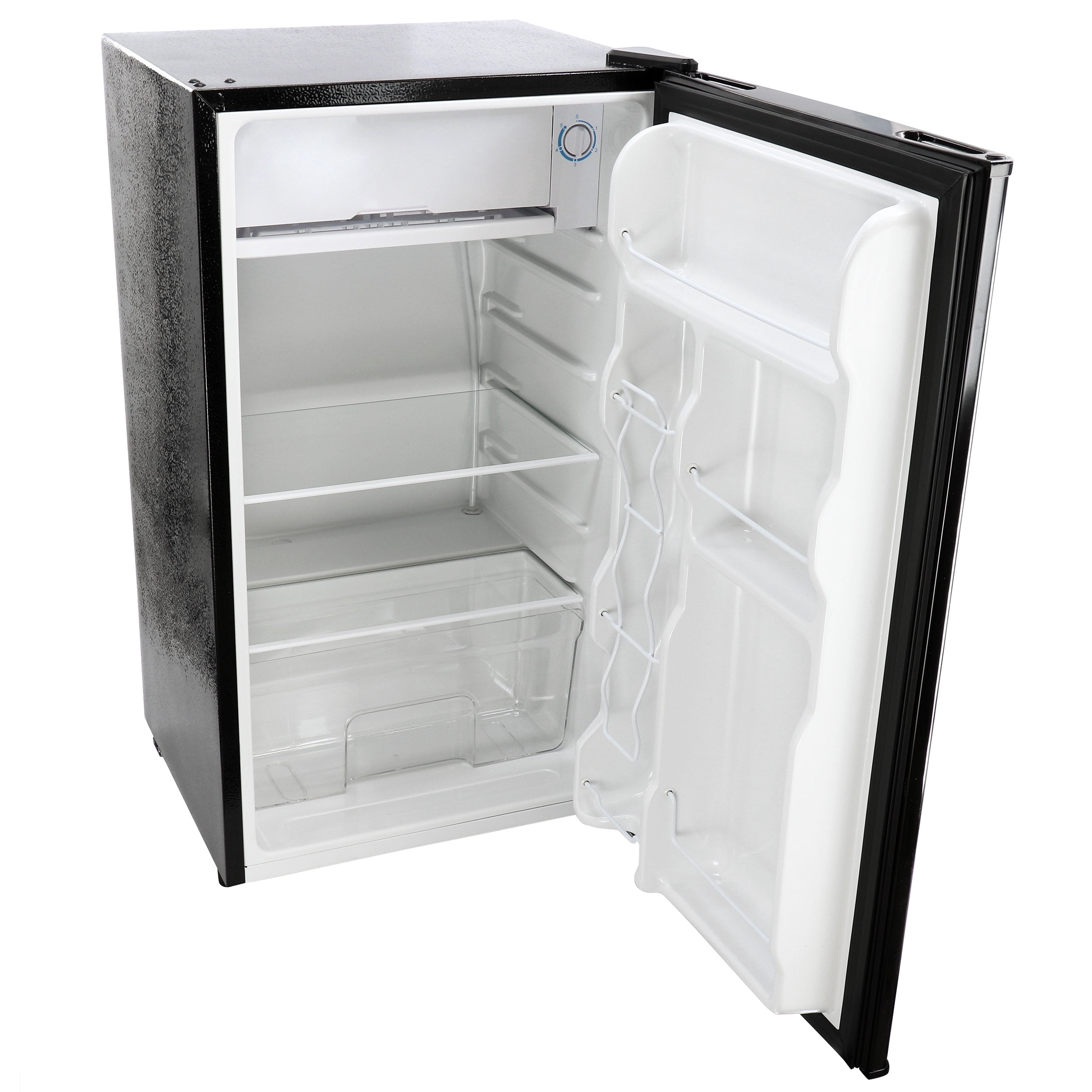 MegaChef Mini Refrigerator with Shelves, Stainless Steel Black, 43.8 lb