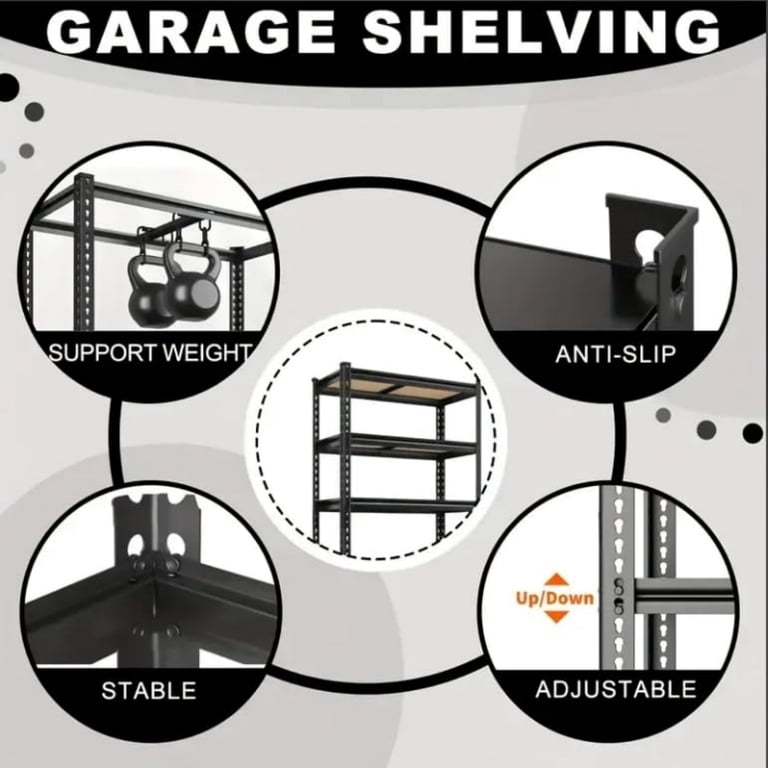 Wakefit 5-Tier Heavy Duty Metal Shelving Unit, 2000 lbs photo 4