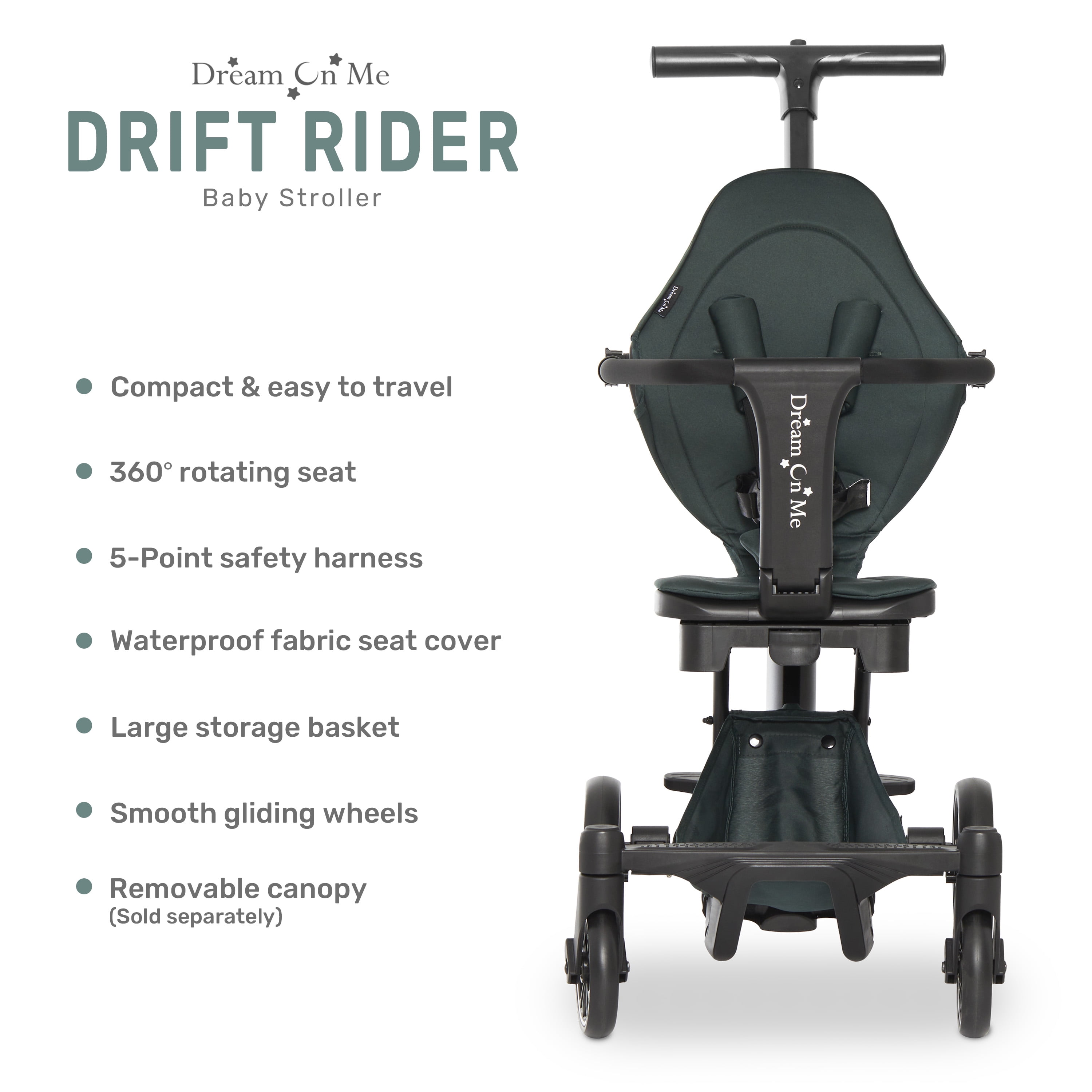 Dream On Me Drift Rider Stroller In Emerald Green